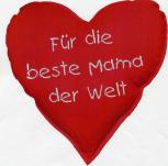 Herzkissen - Für die beste Mama der Welt - Deko-Kissen ca. 36 cm Herz - 11404 - Herzkissen
