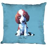 Kissen Dekokissen mit Print - Beagle Hundewelpen Who Me ? - 11685 hellblau