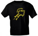 T-Shirt mit Print - Rubbel die Katz - 11909 - versch. Farben zur Wahl - schwarz / XL