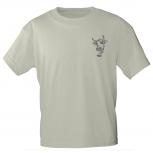 T-Shirt mit Print Kuhkopf mit Glocke - 11913 sandfarben Gr. S-2XL