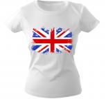 Girly-Shirt mit Print Flagge Fahne Union Jack Großbritannien G12122 Gr. weiß / XL