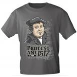 T-Shirt mit Print - Martin Luther - Protest Ant seit 1517 - 12132 anthrazitgrau