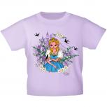 Kinder T-Shirt mit Glitzerprint - Prinzessin und Schloss - 12271 versch. Farben zur Wahl - Gr. 98-164