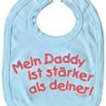 Baby-Lätzchen mit Druckmotiv  - Mein Daddy ist stärker.. - 07048 - hellblau