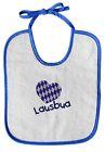 Baby-Lätzchen mit Einstickung - Lausbua - 12416 weiß-blau