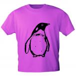 Kinder T-Shirt mit Print - Pinguin - in 2 Farben - 12448 - Fuchsia / 152/164