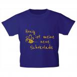 Kinder-T-Shirt mit Print - Honig ist meine neue Schokolade - 12709 dunkelblau - Gr. 86-164