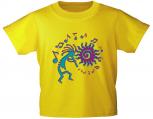 Kinder-T-Shirt unisex mit Priint - Music - 12766 gelb - Gr. 128-164