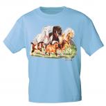 Kinder T-Shirt mit Pferdemotiv - Catch me - 12775 - ©Kollektion Bötzel - Gr. hellblau / 152/164