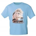 Kinder T-Shirt mit Pferdemotiv - Isländer Bilka - 12776 - ©Kollektion Bötzel - Gr. hellblau / S