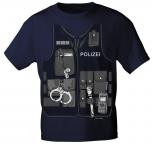 Kinder T-Shirt mit Vorder- und Rückenprint - Polizei - 12792 marine - nur noch bis Gr.92 lieferbar