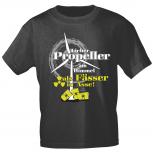 T-Shirt mit Print - Lieber Propeller am Himmel als Fässer in Asse - 12840 anthrazitgrau - Gr. S-XXL