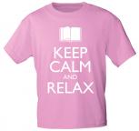 T-Shirt mit Print - Keep calm and Relax - 12906 - versch. Farben zur Wahl - S-XXL