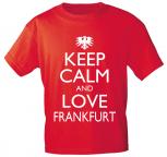 T-Shirt mit Print - Keep calm and love Frankfurt - 12908 - versch. Farben zur Wahl - rot / S