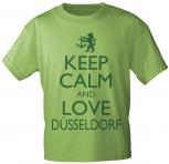 T-Shirt mit Print - Keep calm and love Düsseldorf - 12909 - versch. Farben zur Wahl - S / limegrün