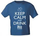 T-Shirt mit Print - Keep calm and drink Alt - Düsseldorf - 12911 - versch. Farben zur Wahl - blau / L