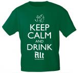 T-Shirt mit Print - Keep calm and drink Alt - Düsseldorf - 12911 - versch. Farben zur Wahl - Forest Green / S