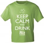 T-Shirt mit Print - Keep calm and drink Alt - Düsseldorf - 12911 - versch. Farben zur Wahl - grün / XL