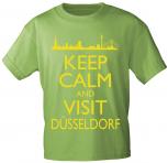 T-Shirt mit Print - Keep calm and visit Düsseldorf - 12913 versch. Farben zur Wahl - grün / XXL