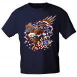 T-Shirt mit Print - Adler American Flag Forever Wild 12984 dunkelblau Gr. S