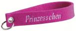 Filz-Schlüsselanhänger mit Stick Prinzesschen Gr. ca. 17x3cm 14067 rosa