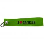 Filz-Schlüsselanhänger mit Stick I love Sachsen Gr. ca. 17x3cm 14230 grün