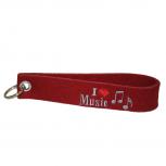 Filz-Schlüsselanhänger mit Stick I love Music Gr. ca. 17x3cm 14270 rot