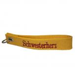 Filz-Schlüsselanhänger mit Stick Schwesterherz Gr. ca. 17x3cm 14287 gelb
