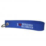 Filz-Schlüsselanhänger mit Stick I love Bergisch Gladbach Gr. ca. 17x3cm 14307 blau