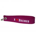Filz-Schlüsselanhänger mit Stick I love Bremen Gr. ca. 17x3cm 14308 pink