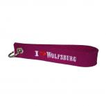 Filz-Schlüsselanhänger mit Stick I love Wolfsburg Gr. ca. 17x3cm 14332 rot