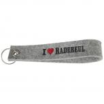 Filz-Schlüsselanhänger mit Stick I love Radebeul Gr. ca. 17x3cm 14343 hellgrau