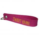 Filz-Schlüsselanhänger mit Stick Sweet Home Gr. ca. 17x3cm 14429 pink