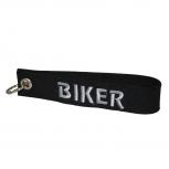 Filz-Schlüsselanhänger mit Stick Biker Gr. ca. 17x3cm 14502 schwarz