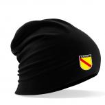Longbeanie Slouch-Beanie Sommerbeanie mit Textildruck Wappen - BADEN - SB55027 schwarz