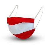 Design Maske aus Baumwolle mit zertifiziertem Innenvlies - Gestreift Rot-Weiss - 15437 - Gratiszugabe