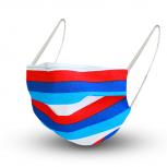 Design Maske aus Baumwolle mit zertifiziertem Innenvlies - gestreift Blau-Rot-Weiß - 15440 + Gratiszugabe