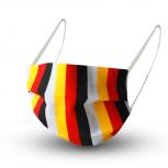 Baumwollmaske mit zertifiziertem Innenvlies - Schwarz-Rot-Gelb-Weiss - 15470 + Gratiszugabe