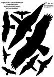 Applikations-Aufkleber Set Folie - anfliegende Vögel VOGEL-SCHUTZ - 307051 - Gr. ca. 300 x 430 mm