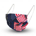 Design Maske aus Baumwolle mit zertifiziertem Innenvlies - USA Amerika Flagge - 15476 + Gratiszugabe