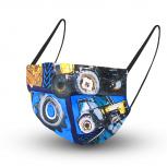 Design Maske aus Baumwolle mit zertifiziertem Innenvlies - Traktor Trekker - 15478 + Gratiszugabe