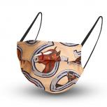 Design Maske aus Baumwolle mit zertifiziertem Innenvlies - Hufeisen Pferd - 15490 + Gratiszugabe