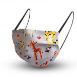 Design Maske aus Baumwolle mit Innenvlies - Schildkröte Zebra Giraffe - 15584 + Gratiszugabe