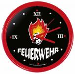Wanduhr - Uhr - batteriebetrieben - Feuerwehr - Flamme - Größe ca 25 cm - 56861