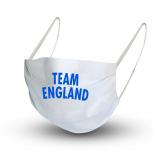 Baumwollmaske in WEISS mit zertifiziertem Innenvlies - TEAM ENGLAND - 15697 + Gratiszugabe