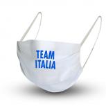 Baumwollmaske in WEISS mit zertifiziertem Innenvlies - TEAM ITALIA - 15699 + Gratiszugabe