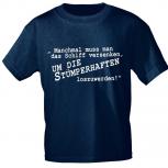 T-Shirt mit Print - ..Schiff versenken um die Stümperhaften loszuwerden - 15724-1 dunkelblau Gr. S