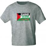 T-Shirt mit Print - Forever Free Palestine - 15773 Grau Gr. S-2XL