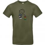 T-Shirt mit Print - Pinkelmännchen auf Ampel - 15776 olivgrün Gr. S-2XL