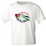 T-Shirt mit Print - Free Palestine End the Occupation - 15777 weiß Gr. S-2XL